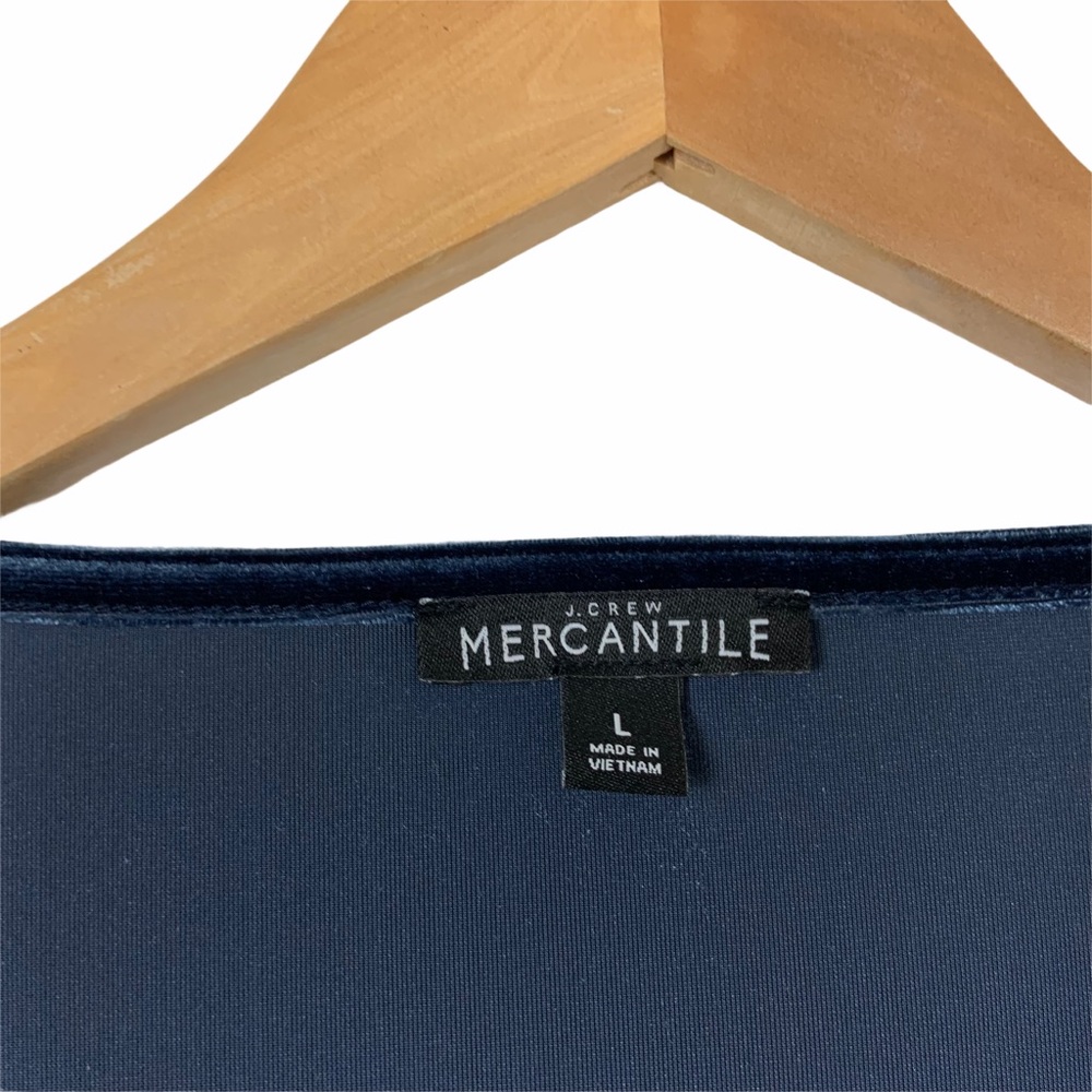 J Crew Mercantile Velvet Bodysuit Blue Large - Picture 4 of 5